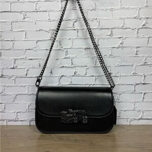 Coach Harper Shoulder Crossbody Bag Black with a free unbranded Chain strap NWT